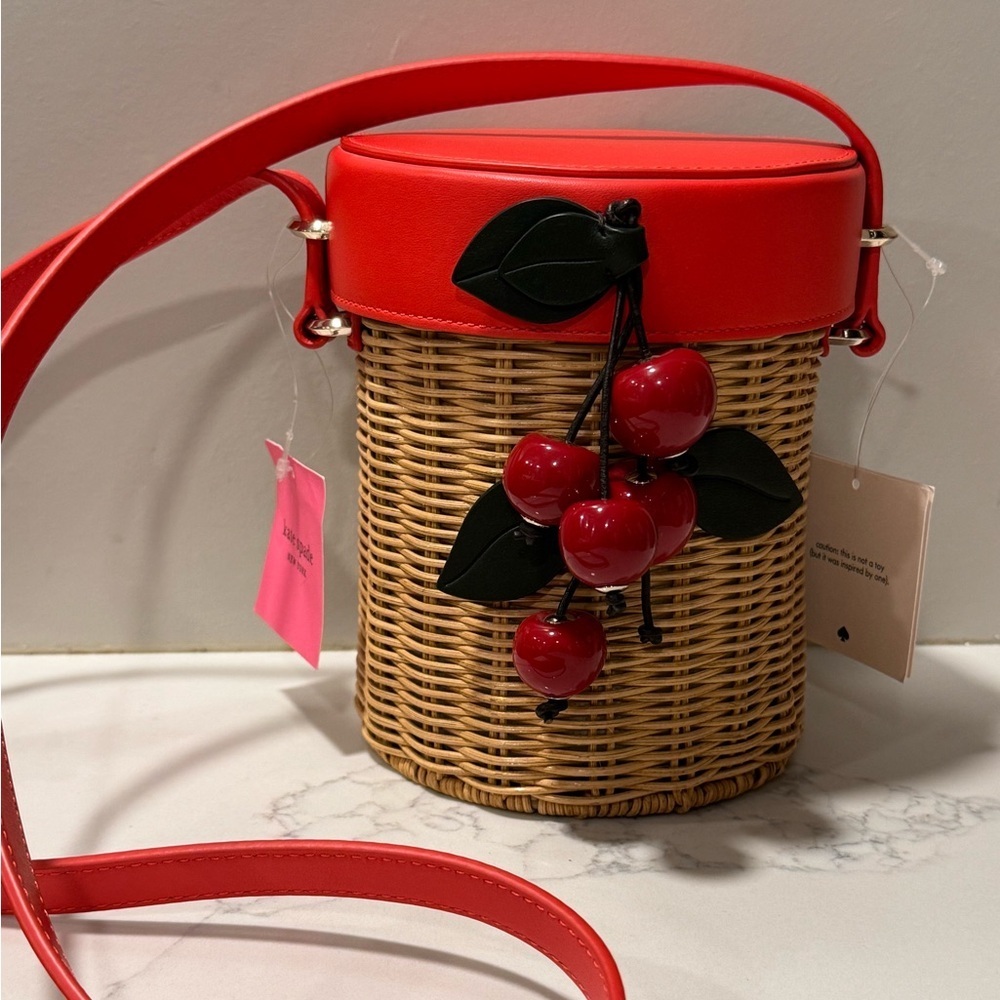 Kate Spade New York Picnic Wicker Cherry Crossbody - Picture 12 of 16